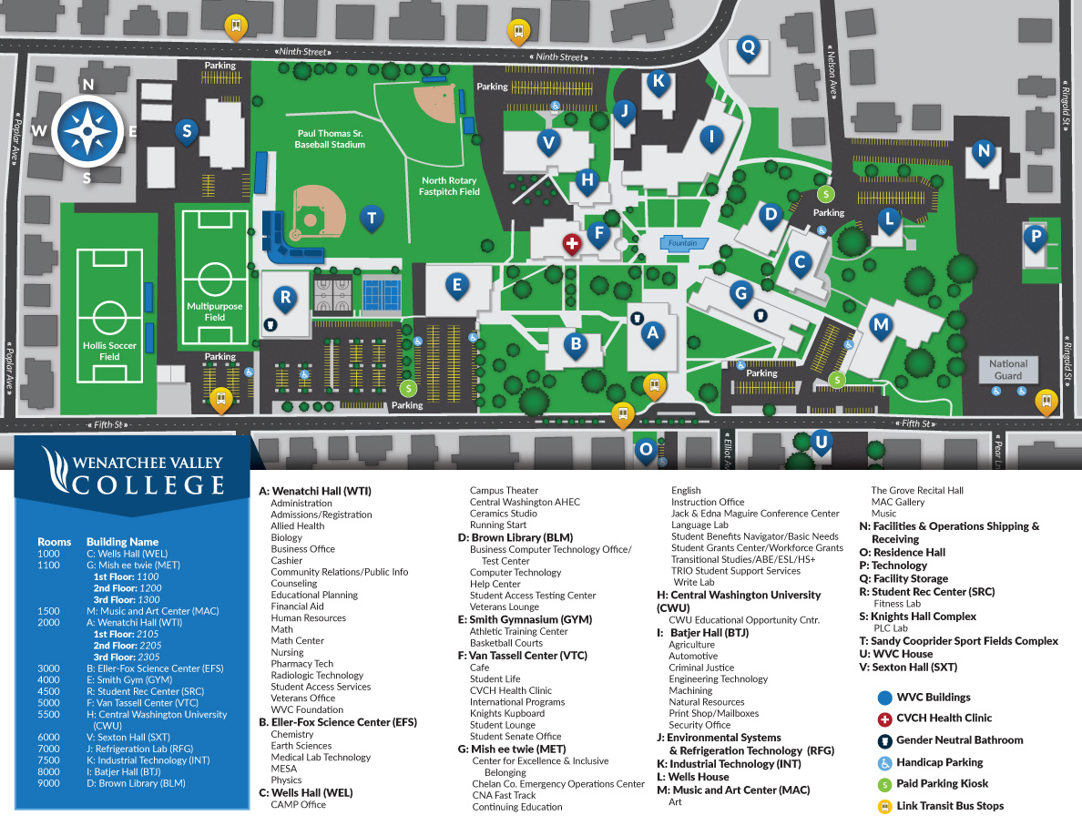 Map of Wenatchee Campus