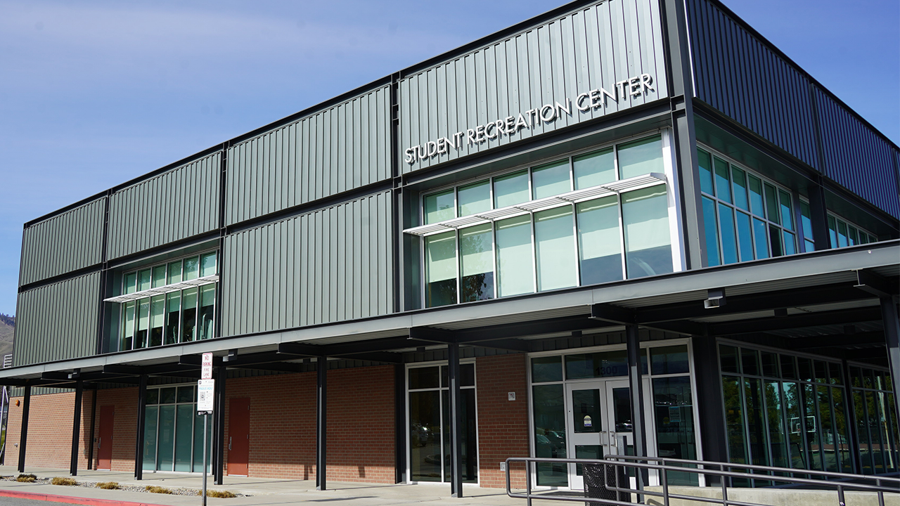 An external view of the Student Recreation Center entrance