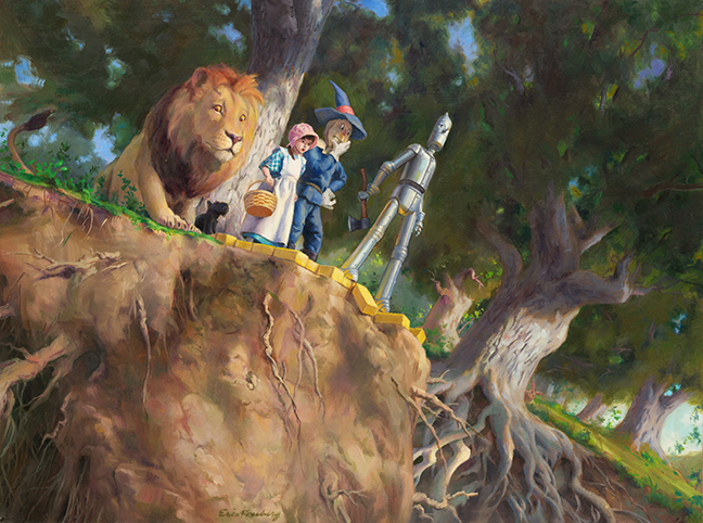 "Yellow Brick Road Disappears," oil on board, by Eric Freeberg